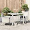 vidaXL 3-tlg. Garten-Essgruppe mit Auflagen Poly Rattan Wei&szlig;