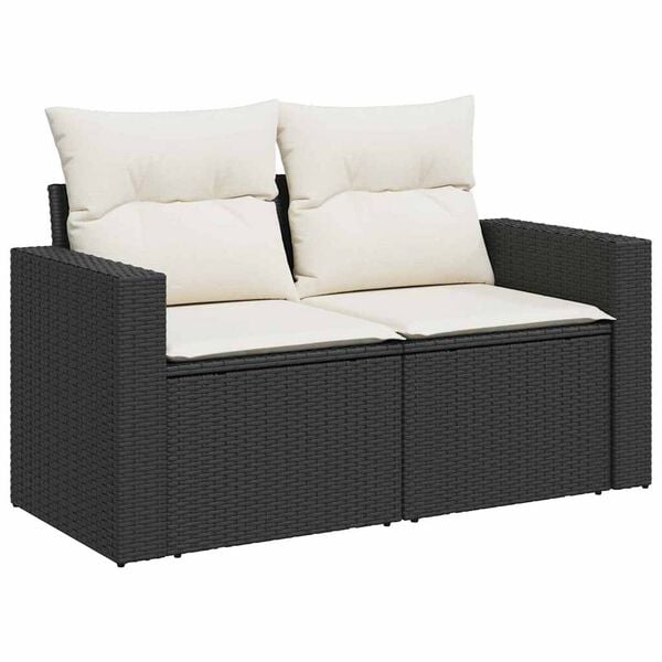 vidaXL Gartensofa-set 8 pcs Schwarz Poly-Rattan