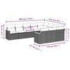 vidaXL 10-teiliges Gartensofa-Set mit Kissen, schwarzes Polyrattan