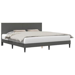 vidaXL Bettrahmen mit Kopfteil Dunkelgrau 180 x 200 cm Cordstoff