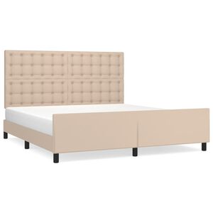 vidaXL Bettgestell mit Kopfteil Cappuccino-Braun 180x200 cm Kunstleder