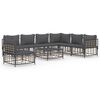 vidaXL 8-tlg. Garten-Lounge-Set mit Kissen Anthrazit Poly Rattan