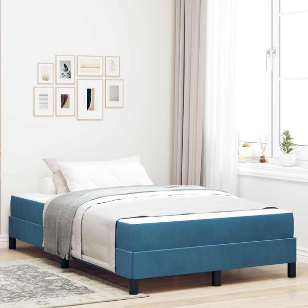 vidaXL Boxspringbett mit Matratze Dunkelblau 120 x 190 cm Stoff