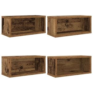 vidaXL CD Aufbewahrungsregal 4 stk. Eichenholz 40 x 17 x 17 cm