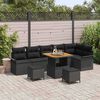 vidaXL Garten-Sofa-Set mit Kissen mit Speicher 9 pcs Schwarz