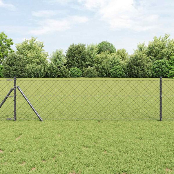 vidaXL Kettenzaun Grau 25 x 0,8 m Stahl