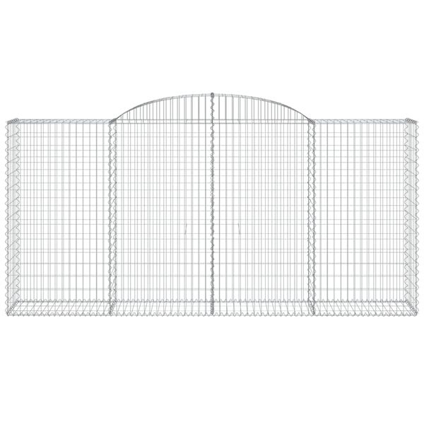 vidaXL Gabionen mit Hochbogen 12 Stk 300x50x140/160cm Verzinktes Eisen