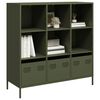 vidaXL Highboard Olivgr&uuml;n 101,5x39x103,5 cm Stahl