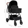 vidaXL 3-in-1 Kinderwagen Anthrazit und Schwarz Stahl