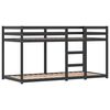 vidaXL Etagenbett mit Vorh&auml;ngen Wei&szlig; & Schwarz 90x190 cm Kiefernholz