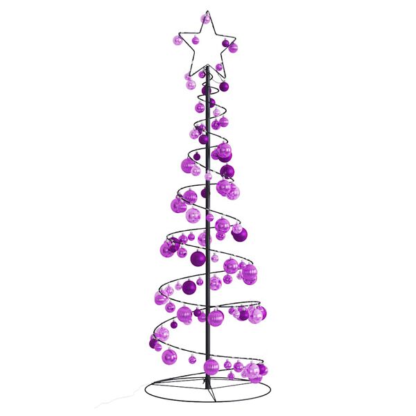 vidaXL LED Weihnachtsbaum mit Kugeln 100 LEDs Warmwei&szlig; 150 cm