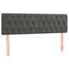 vidaXL Boxspringbett mit Matratze & LED Dunkelgrau 160x200 cm Samt