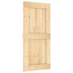 vidaXL Schiebet&uuml;r NARVIK Nat&uuml;rlich und Schwarz 95 x 210 cm (213,5 cm)
