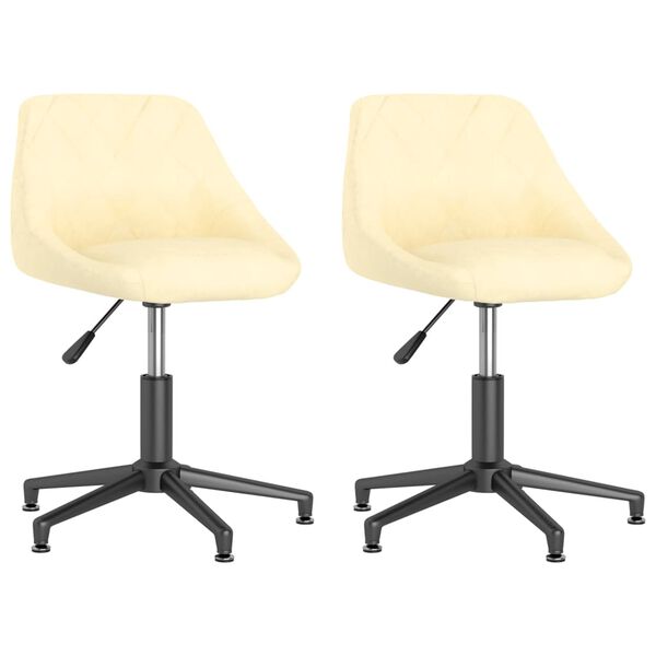 vidaXL Esszimmerst&uuml;hle 2 Stk. Drehbar Creme Samt