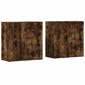 vidaXL Sideboards 2 Stk. R&auml;uchereiche 79x38x80 cm Holzwerkstoff