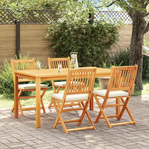 vidaXL Klappstuhl 4 pcs Wei&szlig; 49 x 57,5 x 92 cm Massivholz Akazie