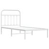 vidaXL Bettgestell mit Kopfteil Metall Wei&szlig; 90x190 cm