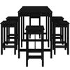 vidaXL 7-tlg. Gartenbar-Set Schwarz Massivholz Kiefer
