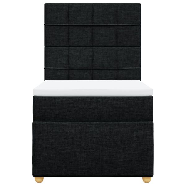 vidaXL Boxspringbett mit Matratze Schwarz 90x190 cm Stoff