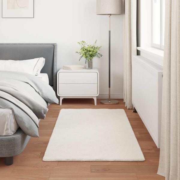 vidaXL Kunstfell Hasen Teppich Olite Creme 80 x 150 cm Polyester