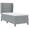 vidaXL Boxspringbett mit Matratze Hellgrau 90 x 190 cm Stoff