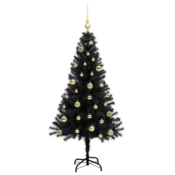 vidaXL Weihnachtsbaum mit 150 LEDs mit St&auml;nder Schwarz 150 cm PVC