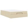 vidaXL Bettgestell mit Matratze mit Matratze 2 pcs Creme Stoff