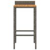 vidaXL Barhocker 4 Stk. Grau Poly Rattan und Massivholz Akazie