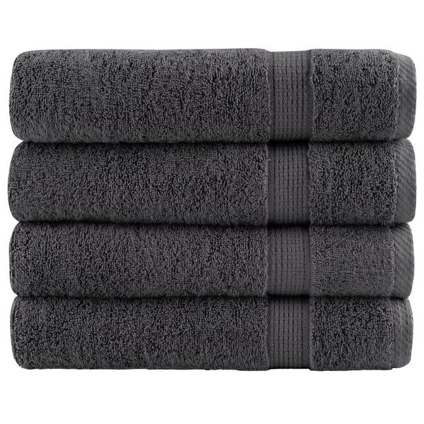 vidaXL Premium Duscht&uuml;cher SOLUND 4 Stk. Anthrazit 70x140 cm 600 g/m&sup2;
