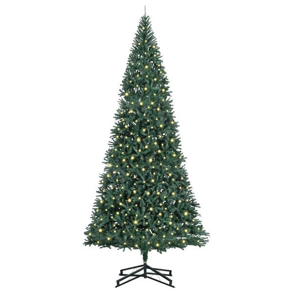 vidaXL K&uuml;nstlicher vorbeleuchteter Weihnachtsbaum Gr&uuml;n 500 cm PVC