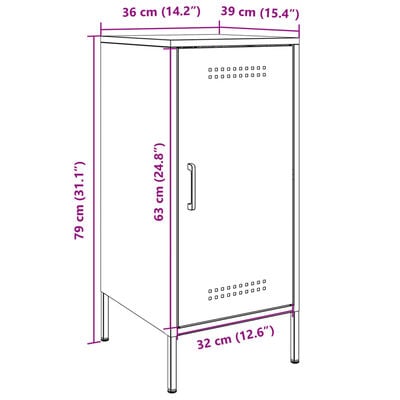 vidaXL Sideboard Weiß 36x39x79 cm Kaltgewalzter Stahl