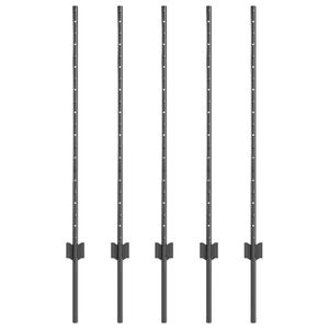 vidaXL Zaunpfosten 5 pcs Grau 100 cm Stahl