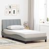 vidaXL Bettgestell ohne Matratze "Hanko" Hellgrau 100x200 cm Stoff