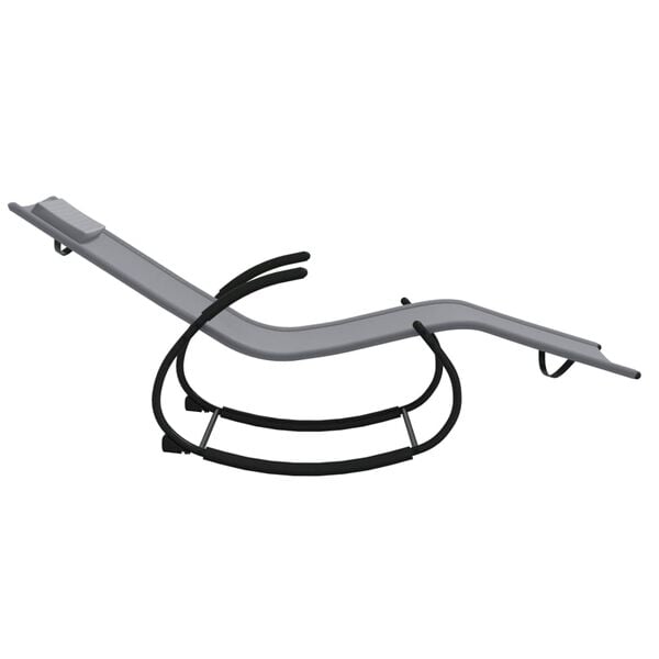 vidaXL Schaukelliege Grau Stahl und Textilene