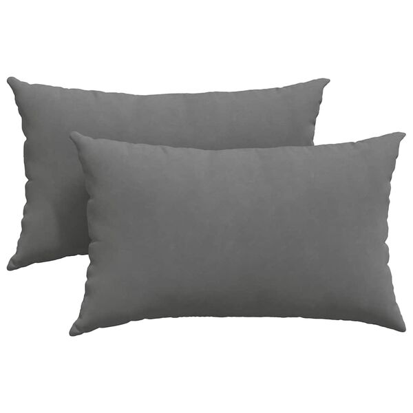 vidaXL Sofakissen 2 St&uuml;ck Dunkelgrau 50 x 30 cm Stoff