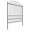 vidaXL Gartenzaun mit Speerspitze Stahl 537 x 200 cm Schwarz