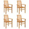vidaXL Essst&uuml;hle 4 Stk. Stapelbar Massivholz Teak