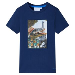 vidaXL Kinder-T-Shirt Dunkelblau 116