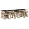 vidaXL 15-tlg. Garten-Essgruppe mit Kissen Beigemischung Poly Rattan