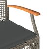 vidaXL Gartenst&uuml;hle mit Kissen 2 Stk. Grau Poly Rattan Akazienholz