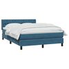 vidaXL Boxspringbett mit Matratze Dunkelblau 140x220 cm Samt