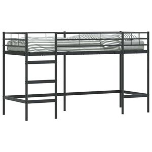 vidaXL Kinderloftbett Uni Schwarz 75 x 190 cm Stahl