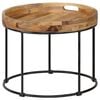 vidaXL Couchtisch Massivholz Mango und Stahl 50x40 cm