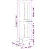 vidaXL Highboard Betongrau 34,5x34x180 cm Holzwerkstoff