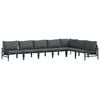 vidaXL Gartensofa-set mit Kissen 7 pcs Schwarz Stahl