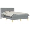 vidaXL Bettgestell mit Matratze Hellgrau 140 x 190 cm Stoff