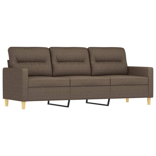 vidaXL 3-Sitzer-Sofa mit Kissen Taupe 180 cm Stoff