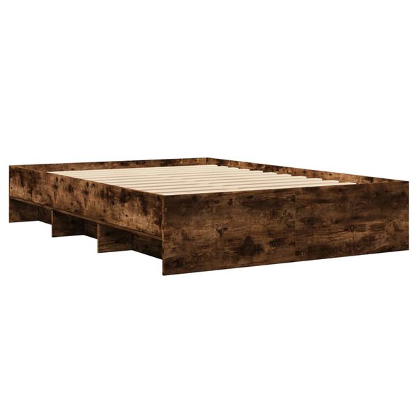 vidaXL Bettgestell ohne Matratze R&auml;uchereiche 120x200 cm Holzwerkstoff