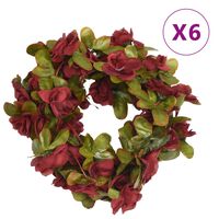 vidaXL Künstliche Blumengirlanden 6 Stk. Weinrot 250 cm