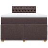 vidaXL Boxspringbett mit Matratze Dunkelbraun 120x190 cm Stoff